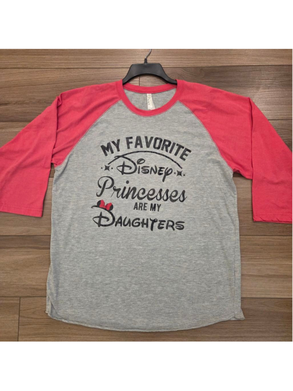 Women's L.A.T Apparel Long Sleeve Tee XL Gray Pink Disney Princesses